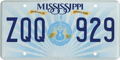 MS license plate ZQQ929