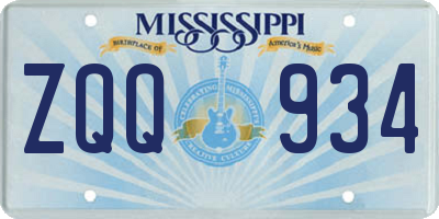 MS license plate ZQQ934