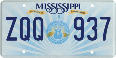 MS license plate ZQQ937