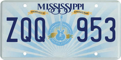 MS license plate ZQQ953