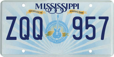 MS license plate ZQQ957