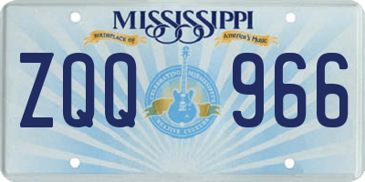 MS license plate ZQQ966