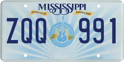 MS license plate ZQQ991