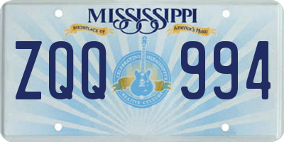 MS license plate ZQQ994