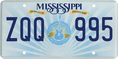 MS license plate ZQQ995