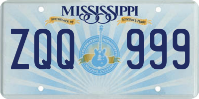 MS license plate ZQQ999