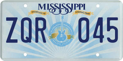 MS license plate ZQR045