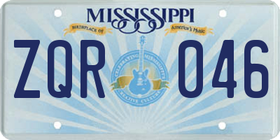 MS license plate ZQR046