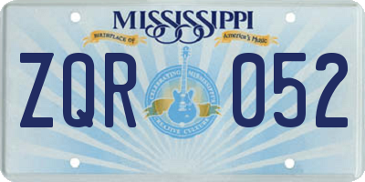 MS license plate ZQR052