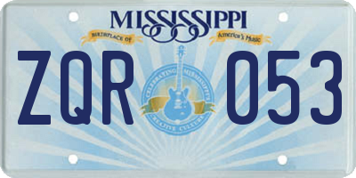 MS license plate ZQR053