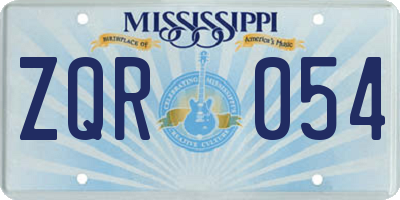 MS license plate ZQR054