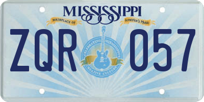 MS license plate ZQR057