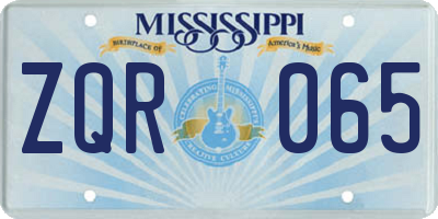 MS license plate ZQR065