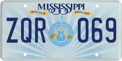 MS license plate ZQR069