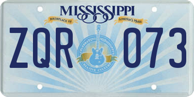 MS license plate ZQR073