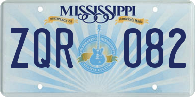 MS license plate ZQR082