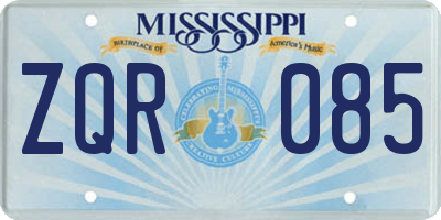 MS license plate ZQR085