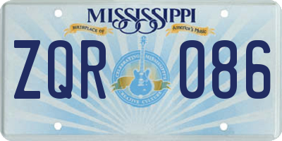 MS license plate ZQR086