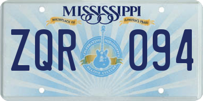 MS license plate ZQR094