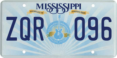 MS license plate ZQR096