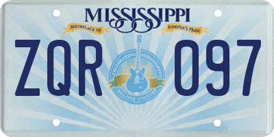 MS license plate ZQR097