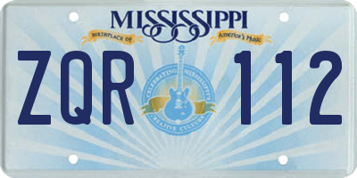 MS license plate ZQR112