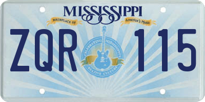 MS license plate ZQR115