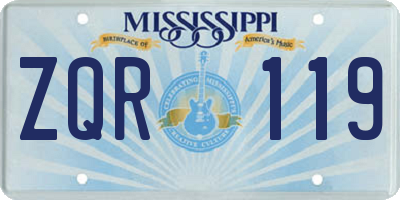 MS license plate ZQR119