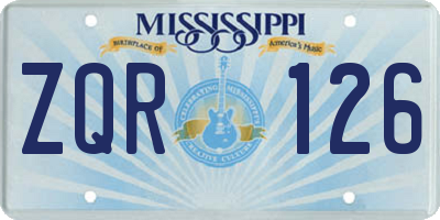 MS license plate ZQR126