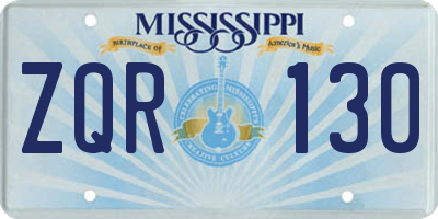 MS license plate ZQR130