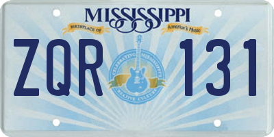 MS license plate ZQR131