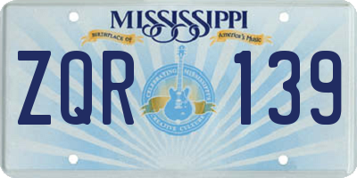 MS license plate ZQR139