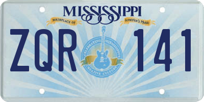 MS license plate ZQR141