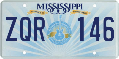 MS license plate ZQR146