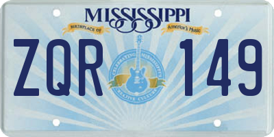 MS license plate ZQR149