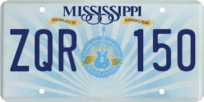 MS license plate ZQR150