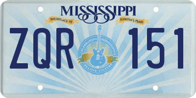 MS license plate ZQR151
