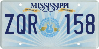 MS license plate ZQR158