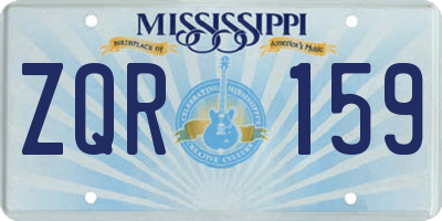 MS license plate ZQR159