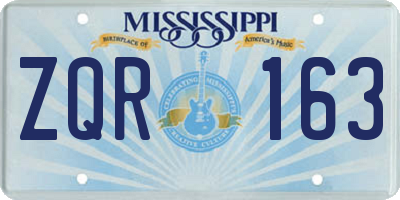 MS license plate ZQR163