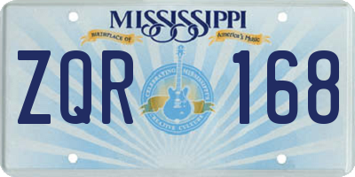 MS license plate ZQR168