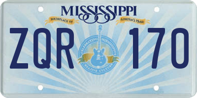 MS license plate ZQR170