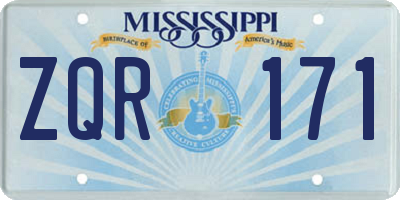 MS license plate ZQR171