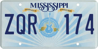 MS license plate ZQR174