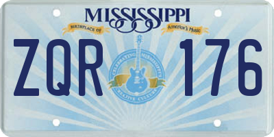 MS license plate ZQR176