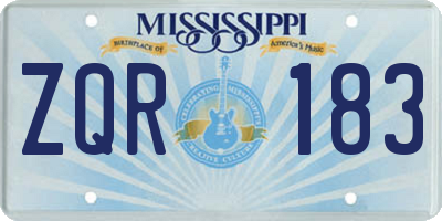 MS license plate ZQR183