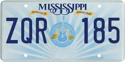MS license plate ZQR185