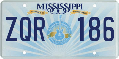 MS license plate ZQR186