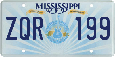 MS license plate ZQR199