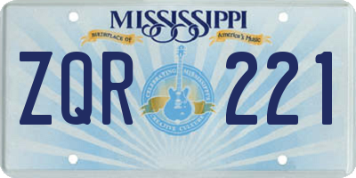 MS license plate ZQR221